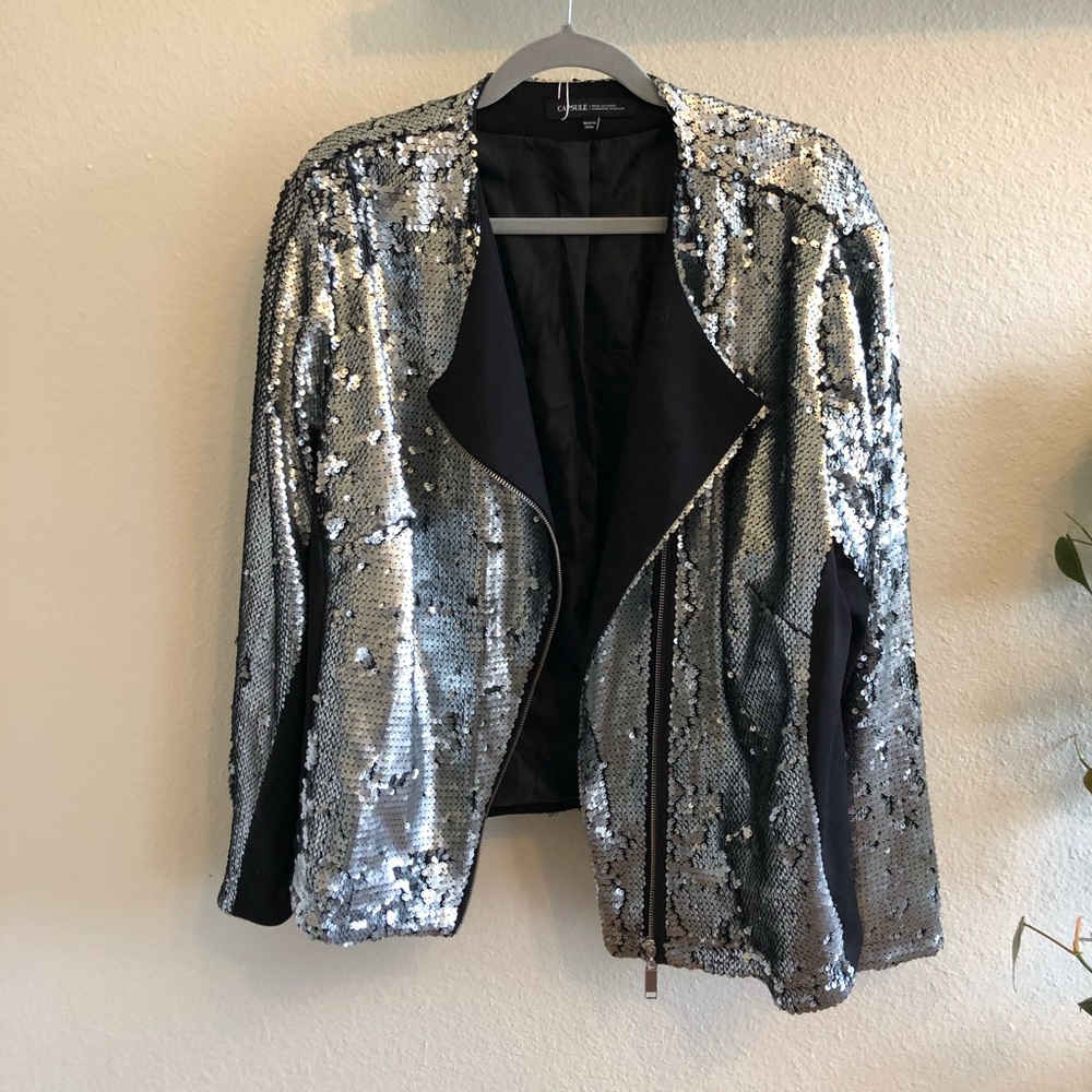 Sequin Moto Jacket
